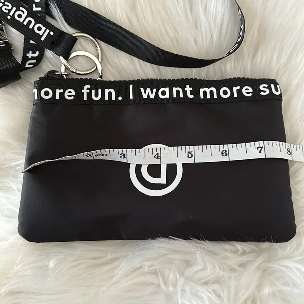 Desigual | Black Zipper Clutch bag with lanyard